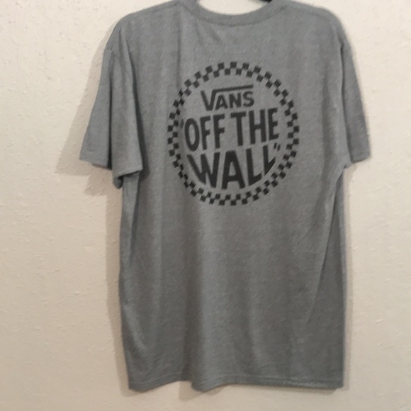 Vans NEW Gray & Black “Off the Wall” Double Sided Screen Print Tee size L - Picture 2 of 7